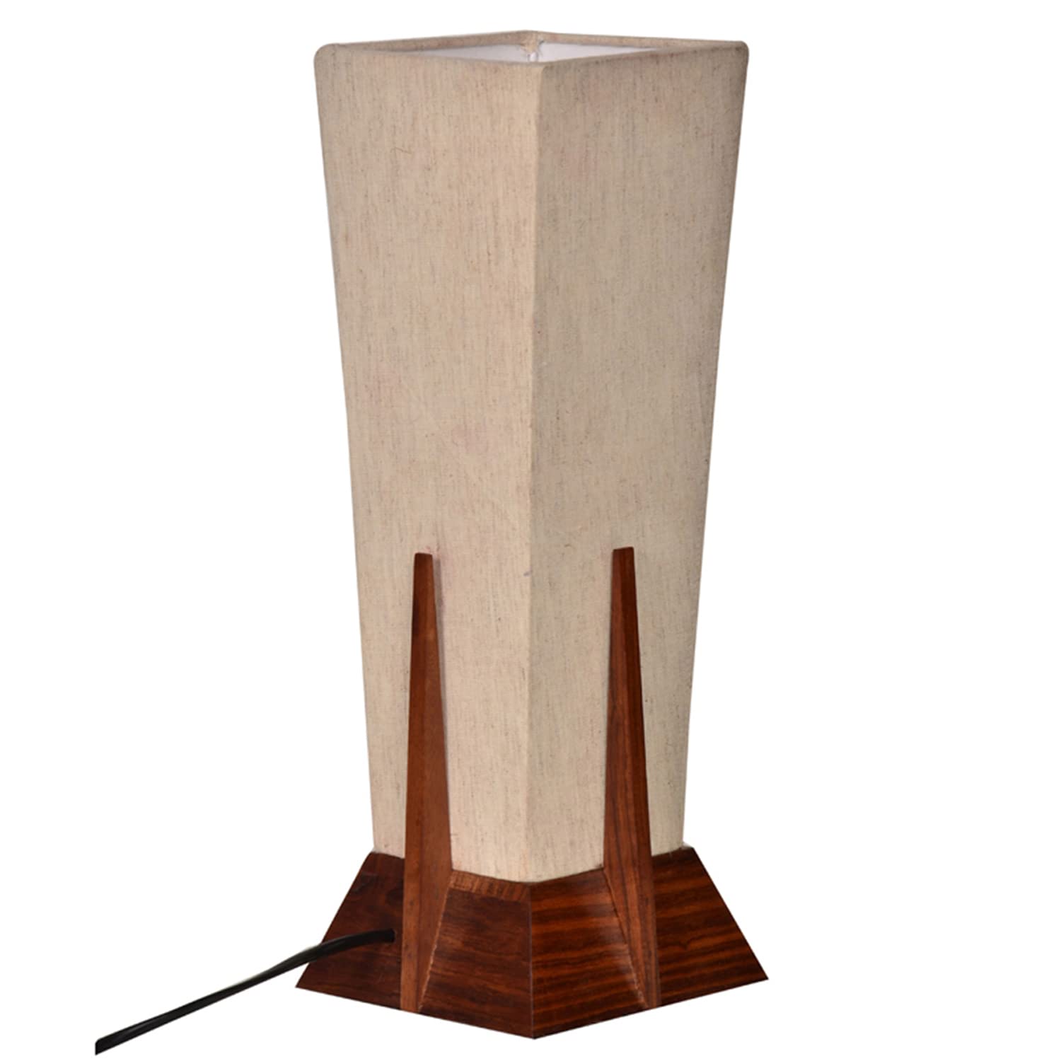 Wooden Pyramid Table Lamp