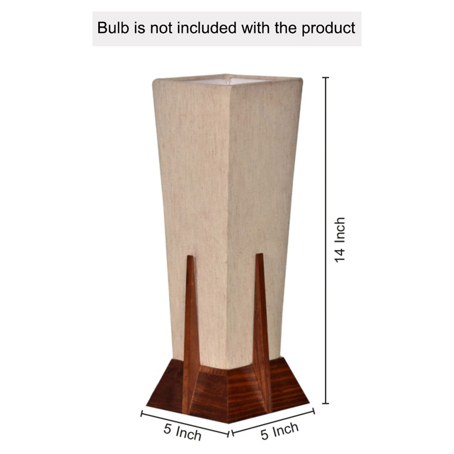 Wooden Pyramid Table Lamp