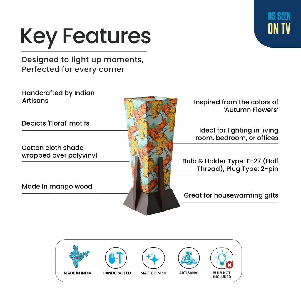 Wooden Pyramid Table Lamp