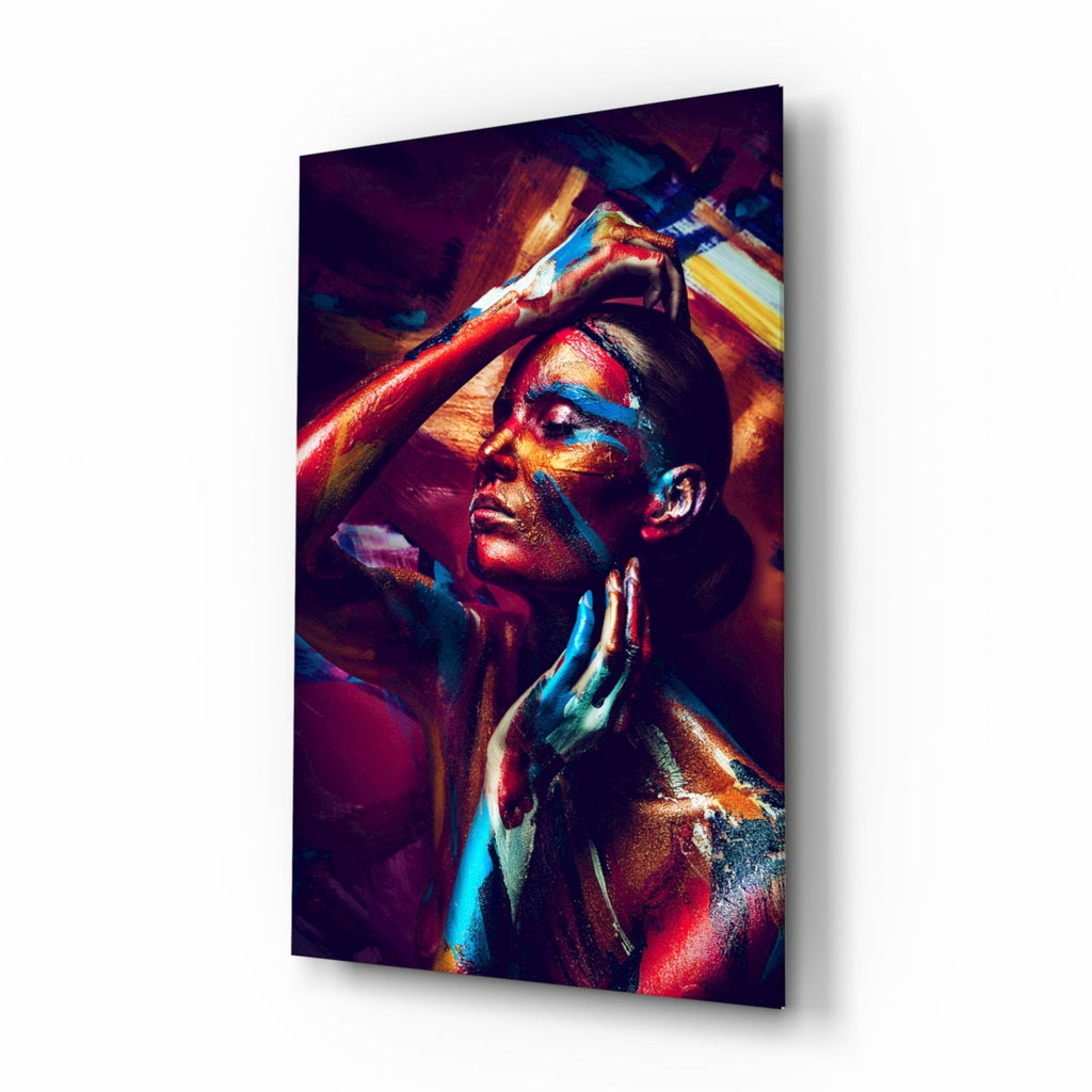 Female Portrait 3 Glass Wall Arts