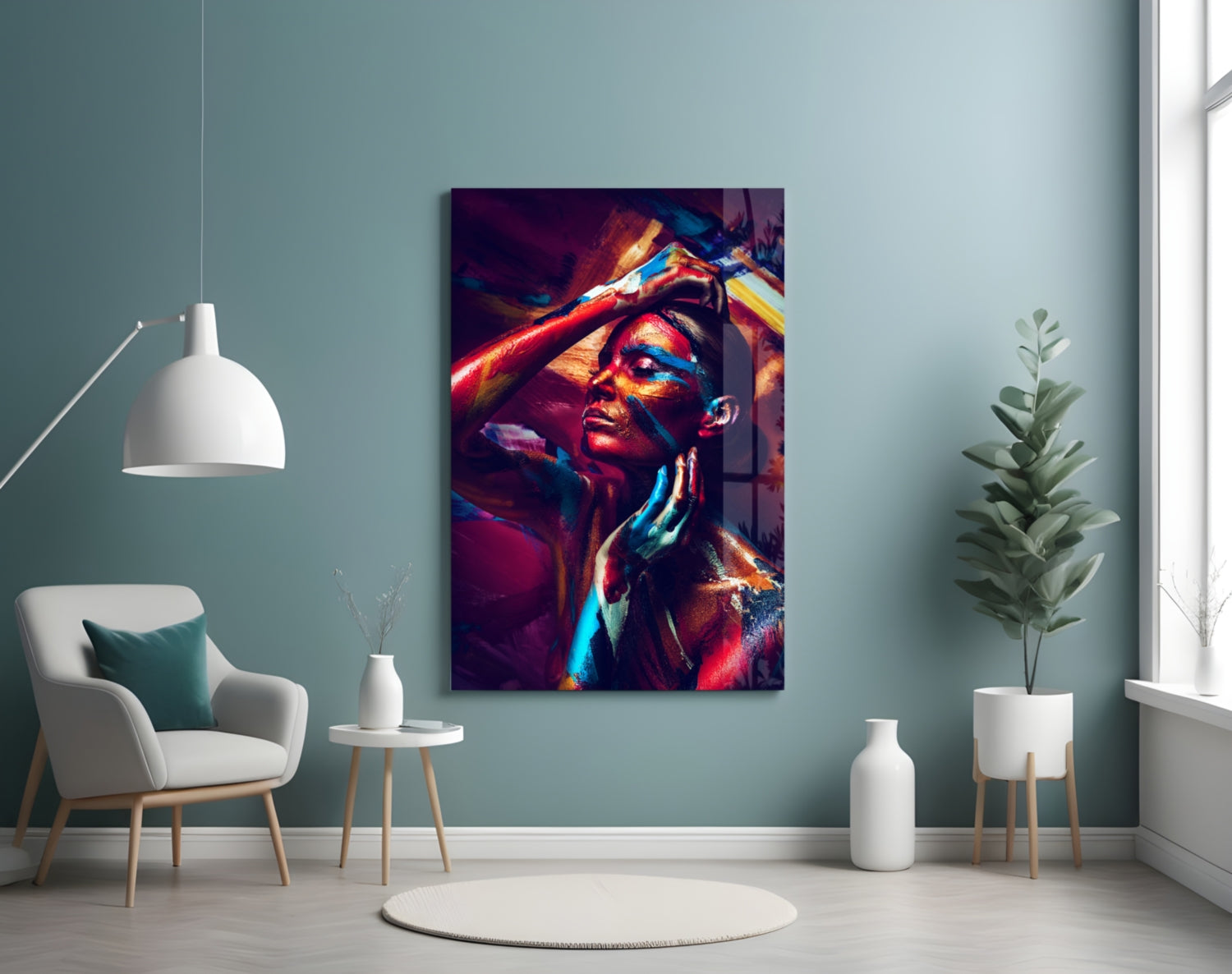 Female Portrait 3 Glass Wall Arts