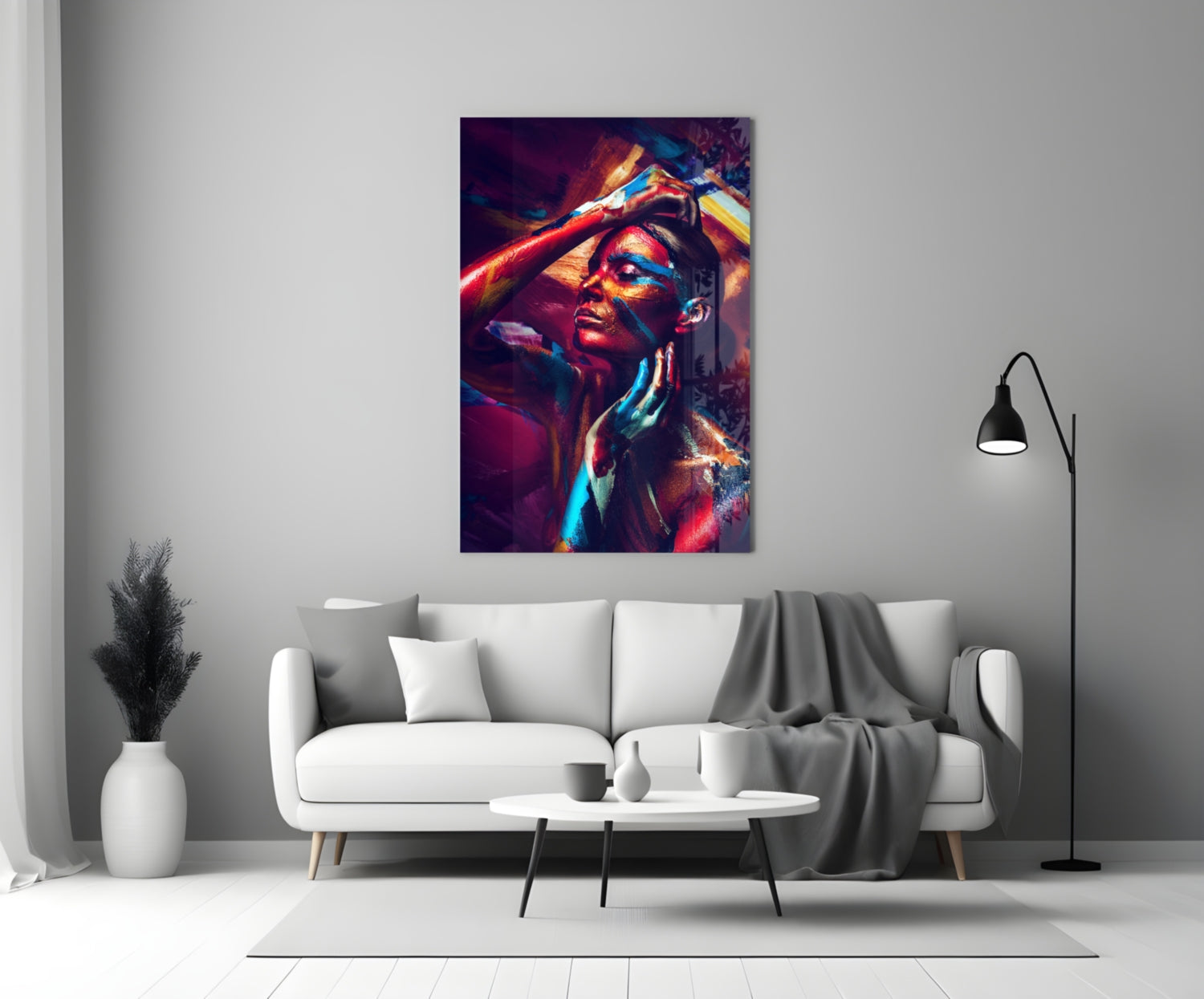 Female Portrait 3 Glass Wall Arts