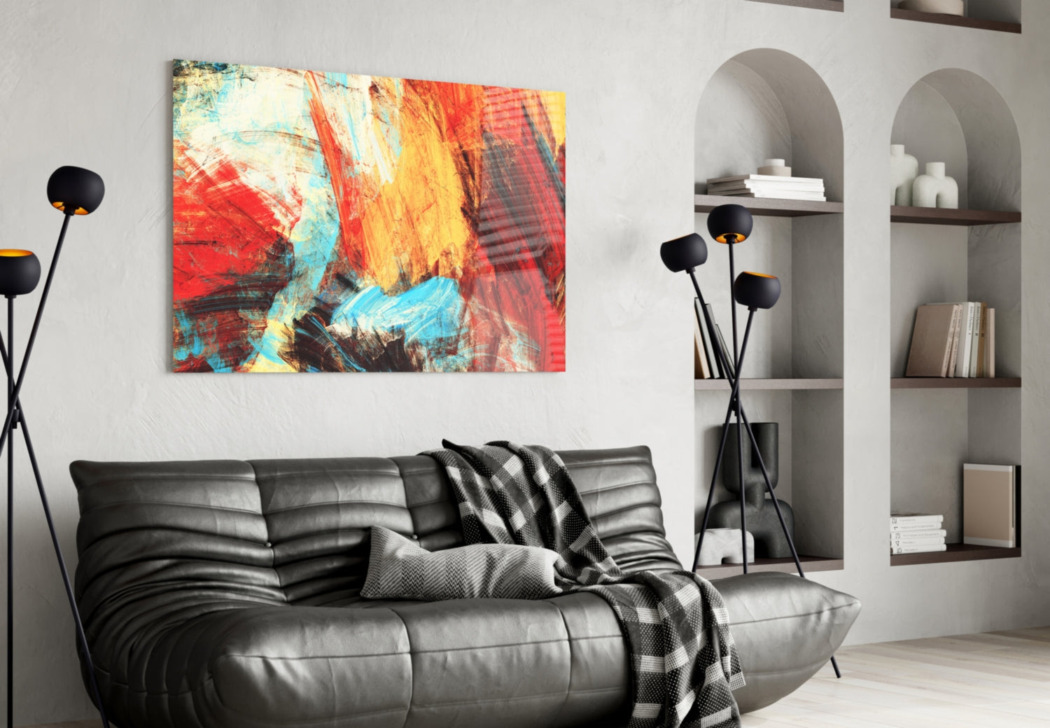 Abstract 3 Glass Wall Arts