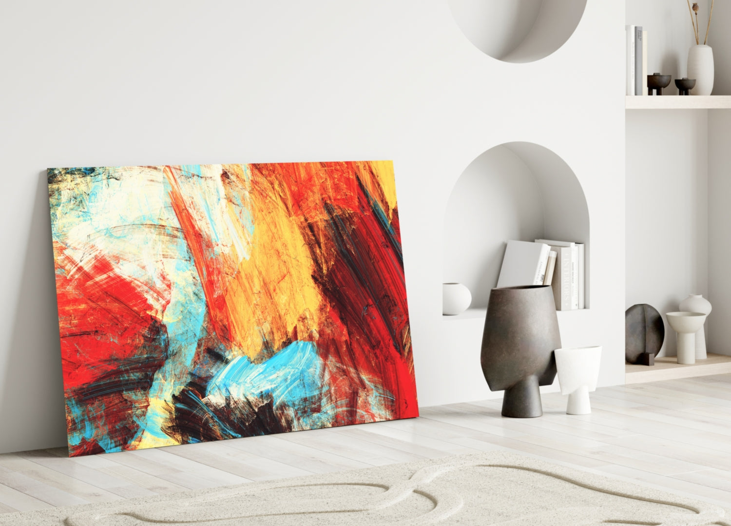 Abstract 3 Glass Wall Arts