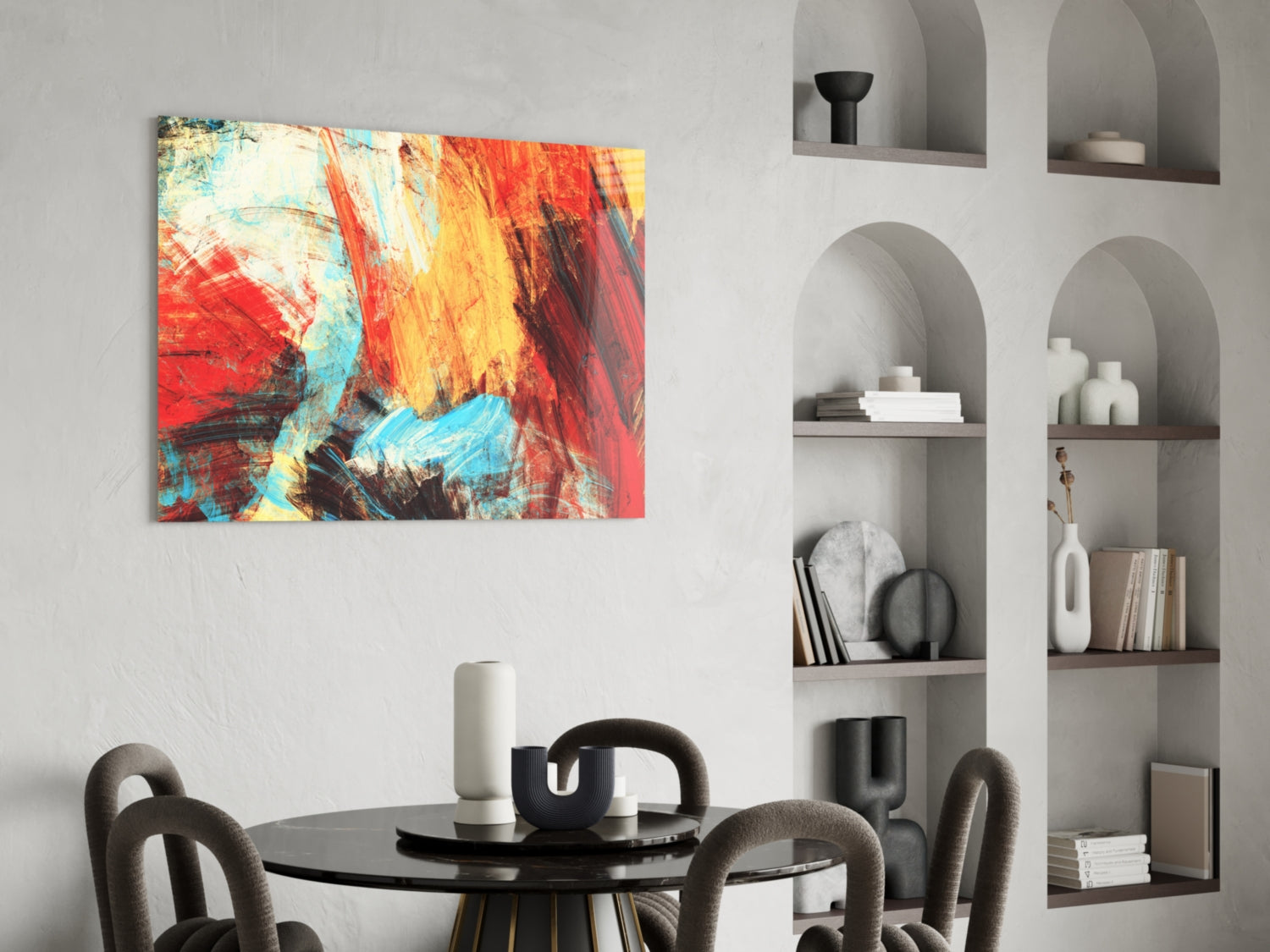 Abstract 3 Glass Wall Arts